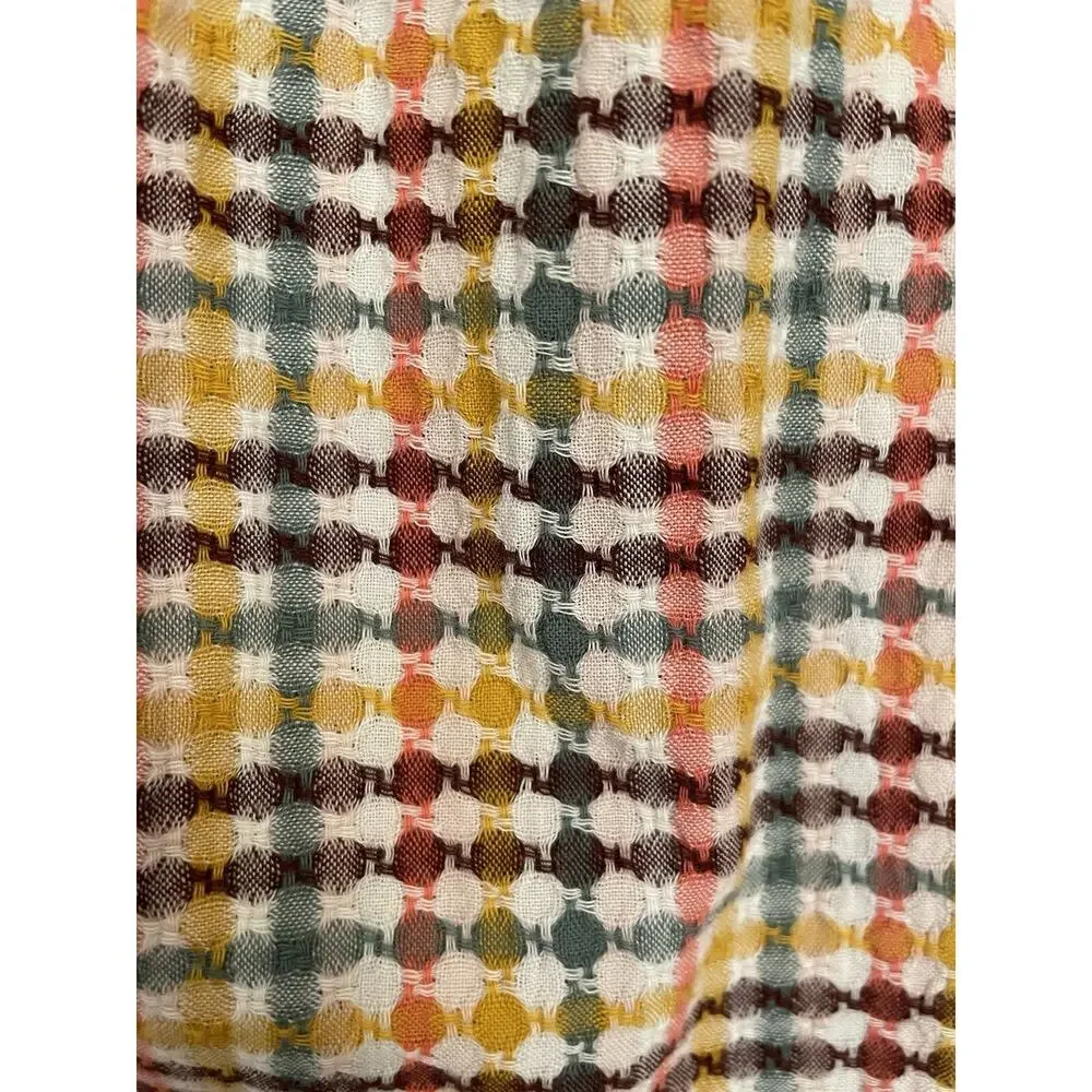 Old Navy Oversized Short-Sleeve Ruffled Dobby Gingham Blouse Size Small NWT
